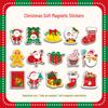20 Christmas Cartoon Magnetic Refrigerator Stickers - Gingerbread Man & Santa Claus, Waterproof & Soft
