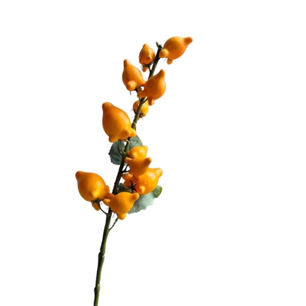 

Plastic Artificial Gold Berry Branch Realistic Fruits Branches Outdoor Garden Decor L оранжевый