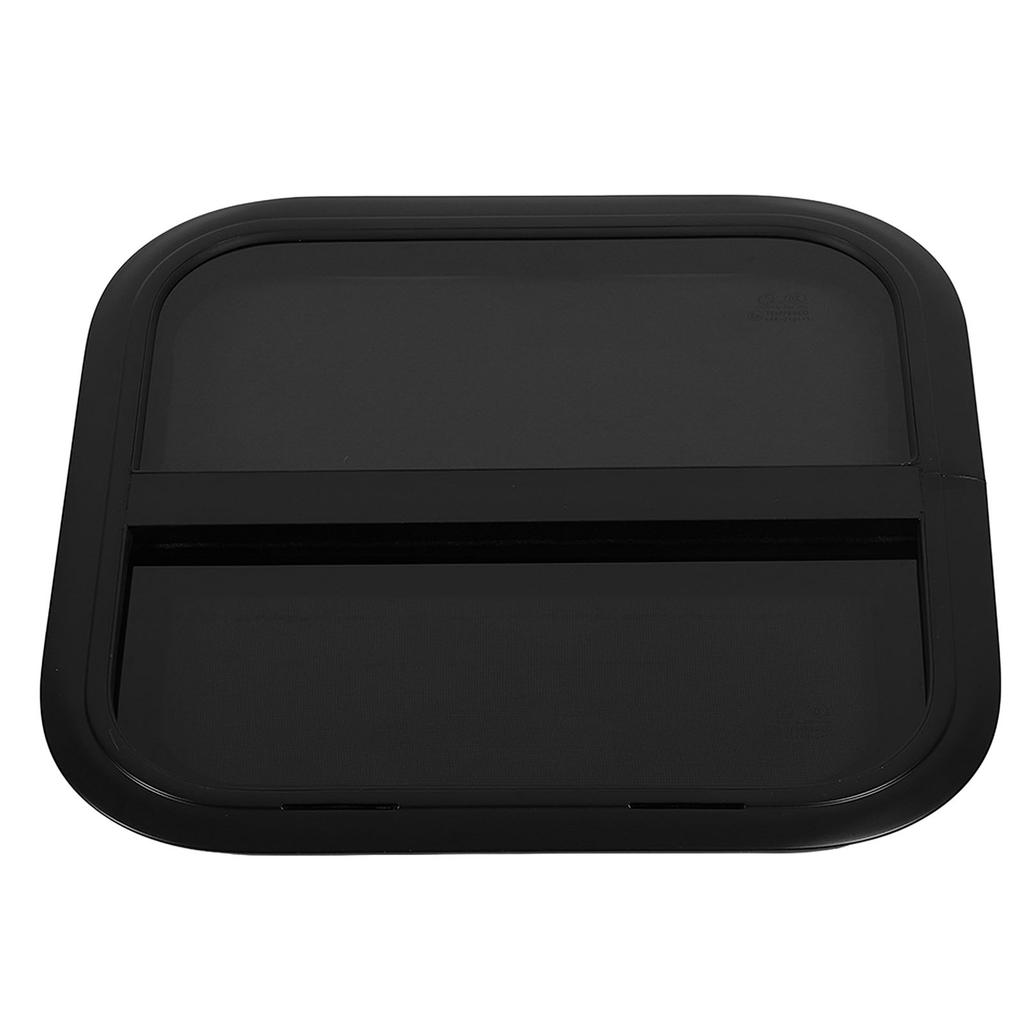 RV Sliding Window 500 X 500mm Black Aluminum Alloy Trailer Heat Resistant Vertical Glass With Movable Insect Resistant