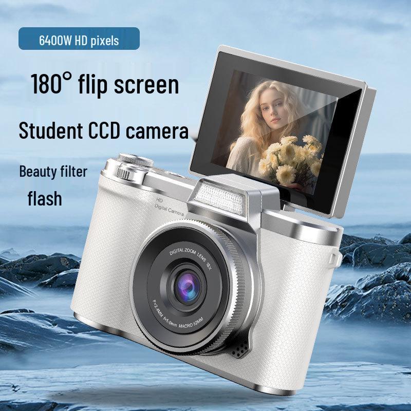 Popular Dual-Camera Retro Digital Camera with HD Selfie and Portable Design for Students