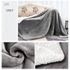 Doppellagige Flanell-Sherpa-Kuscheldecke, Dicke Warme Einfarbige Decke, Ganzjahres-Sofabettbezug für Zuhause