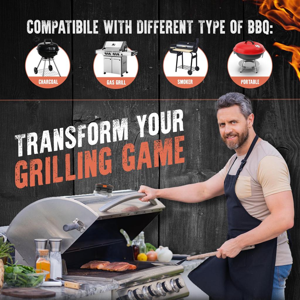 Drahtloses Bluetooth Fleischthermometer Grillthermometer Upgrade Ersatz Wasserdicht Edelstahl Küchen Lebensmittelthermometer Sonden