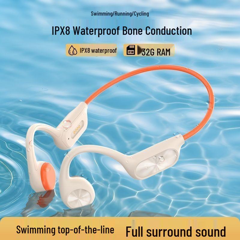 X7Pro Waterproof Bone Conduction Bluetooth Swimming Headphones with 32G MP3 Memory