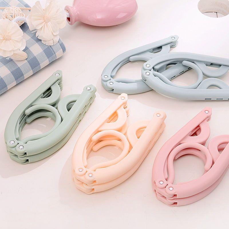 Folding Clothes Hanger Travel Space Saving Foldable Hanger Creative Clothes Rack Children Baby Hanger