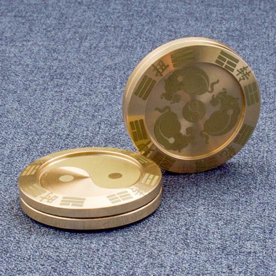 Κέρματα Fidget Slider Αστείοι Κινεζικοί Χαρακτήρες Taiji Στερεός Ορείχαλκος Στρογγυλό Φέρνουν Καλή Τύχη Φορητό Ανακούφιση από το Στρες Τυχερά Κέρματα Σβούρα Παιχνίδι Δώρο Ενηλίκων