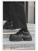 Men's Retro British-Style Derby Shoes with Thick Sole and Square Toe