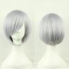 32cm Silky Smooth Full Short Lolita Everyday Natural High Temperature One Size Fits Gray Women's Wig, Wig, Bob, Side-Cut Bangs, Style, Wear, Texture,