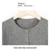 Women's 100% Wool Cable Knit Cardigan, Round Neck, Retro Raf MIU Style Sweater for Spring & Autumn.