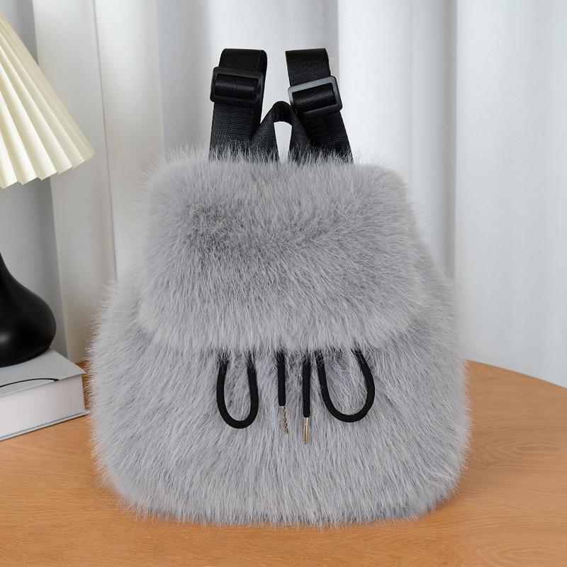 Small Backpack for Women 2026 Autumn and Winter Plush Backpack Women's Premium Imitation Fox Hair Backpack