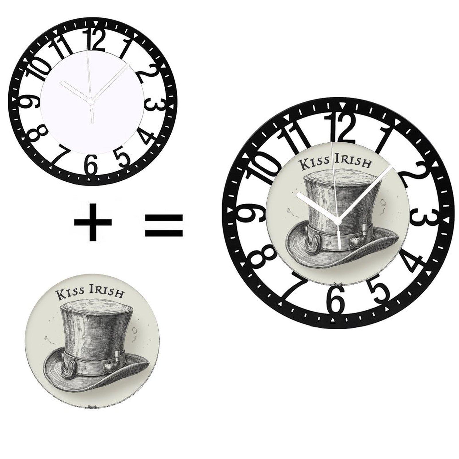 Minimalist 25cm Circular Iron Wall Clock with Thin Hands Modern Design (Black,10 inch(25.40cm))