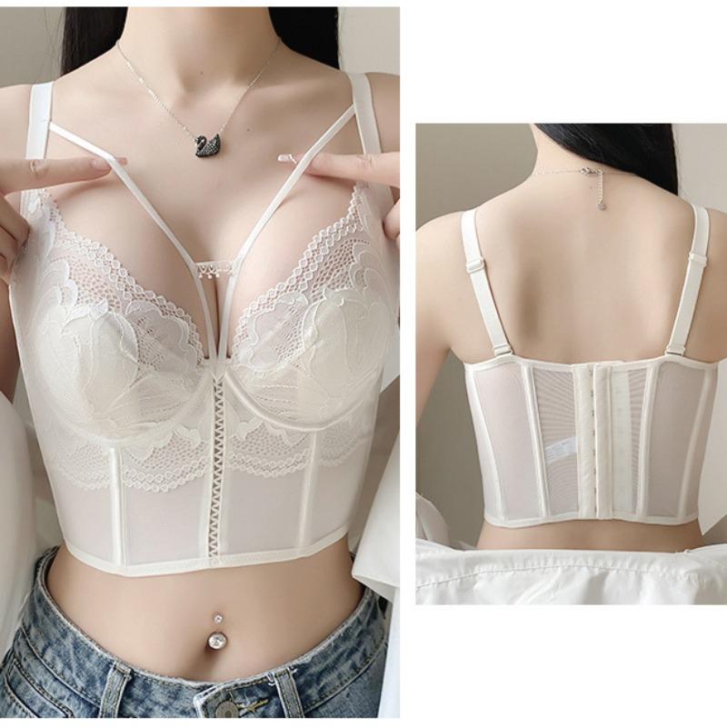 Fishbone Bra Summer Lace Lingerie Ladies Sexy Soft Steel Ring To Collect Breasts Bra