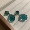 Retro Water Drop Earrings Women's Sea Green New Geometric Originality Elegant Unique Design Earrings Charm Jewelry Gift