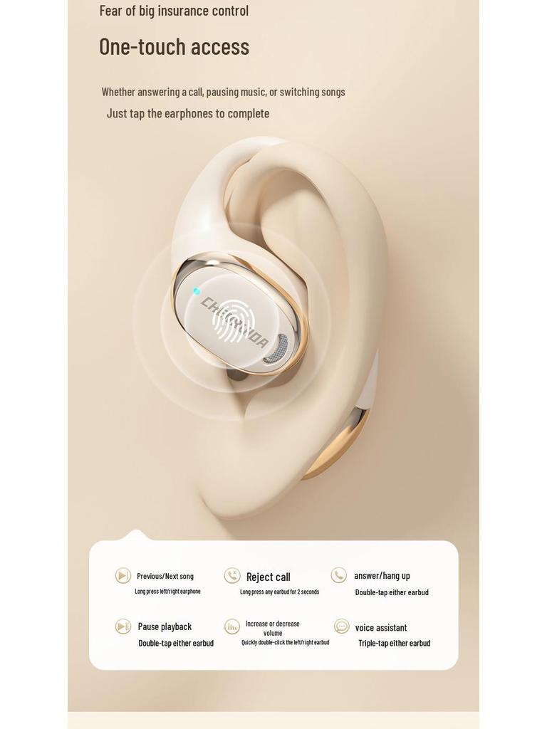 Air Conduction Bluetooth Earphones: Ear-hook Design, High Sound Quality, Long Battery Life