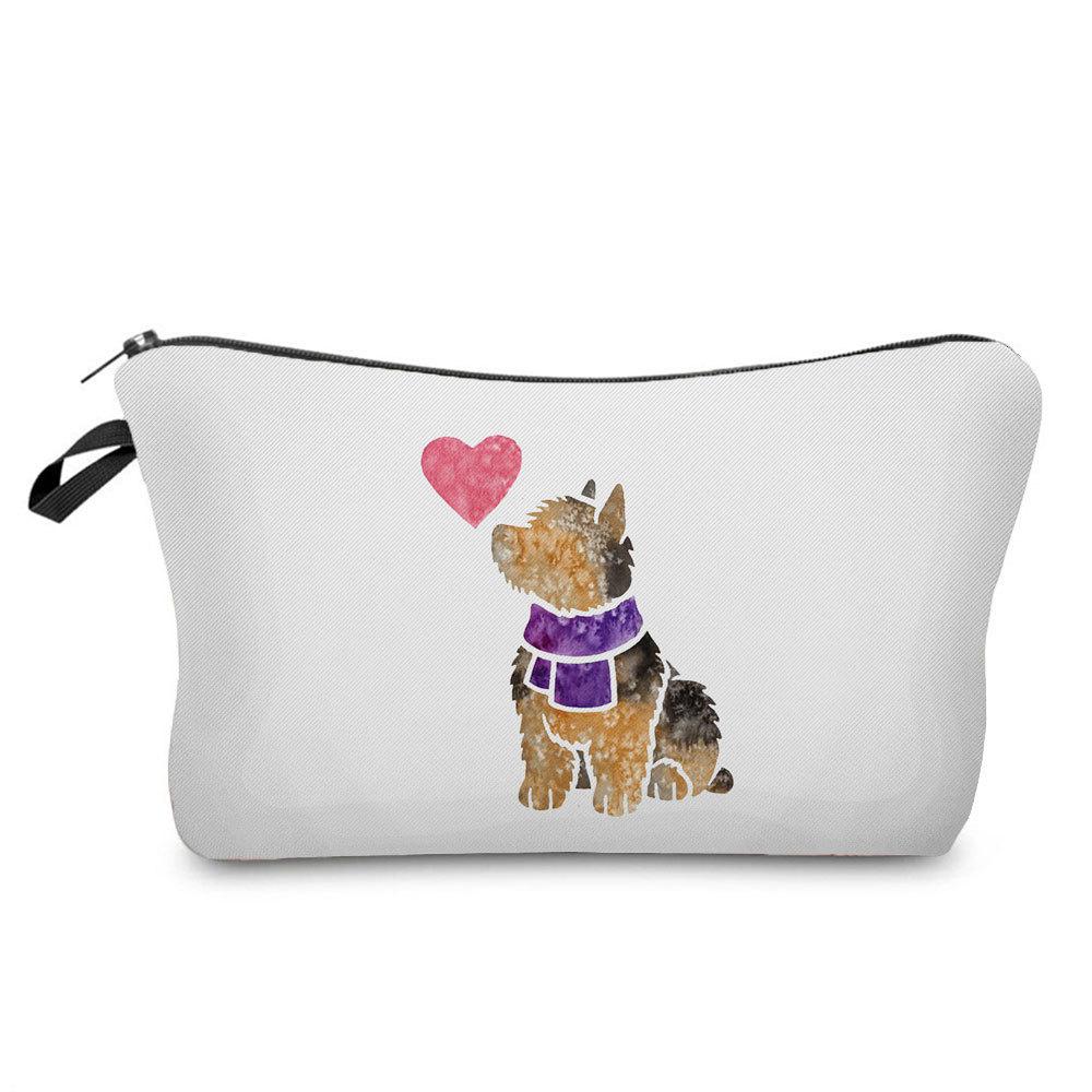 Women Dog Print Cosmetic Bag Toiletries Organize Travel Storage Case  6402