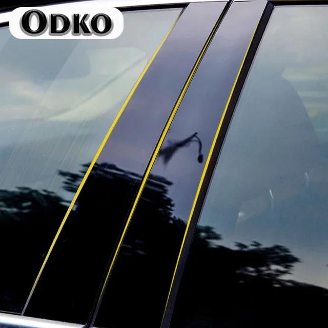 

6Pcs For Honda Civic 10th 2016 2017 2018 Carbon Fiber Black Car Door Pillar Posts Trim Cover Window Column BC Pillar чорний