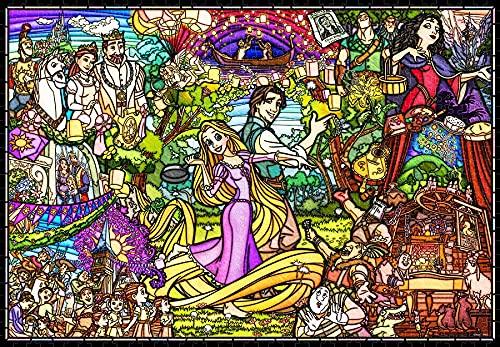 Tenyo (Tenyo) [Made in Japan] 1000-Piece Pure White Jigsaw Puzzle Disney Tangled Story Stained Glass (51x73.5cm) DP-1000-036 Includes Service Card
