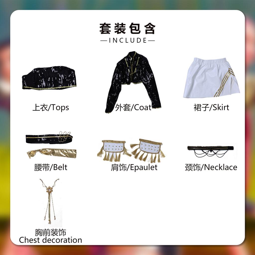 Παιδική Kpop Δαίμονες Κυνηγοί Μίρα Ρούμι Ζόι Κοστούμι Cosplay Μαύρο Χρυσό Στολή Παράστασης Επί Σκηνής Περούκα Κοστούμι Κορίτσια Ρόλοι Ρούχα