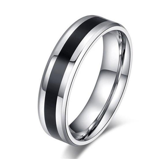 Men Women Black Band Ring Titanium Stainless Steel Fashion Jewelry Lover Gift