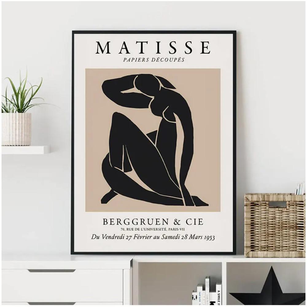Henri Matisse Peinture Abstraite Illustration Minimale Art Mural Impressions sur Toile Vintage Beige Photos Murales Décoration Intérieure