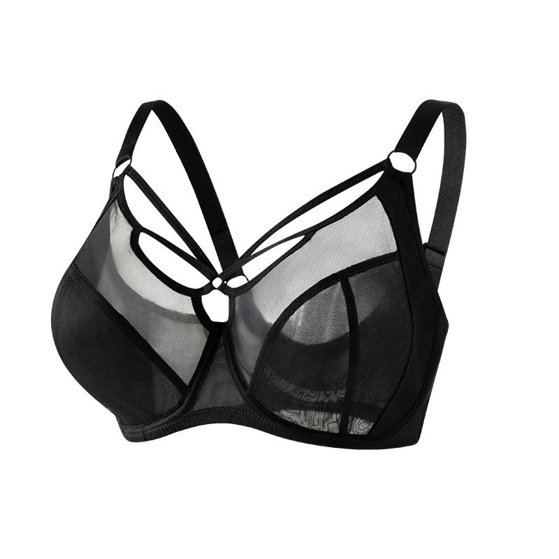 Large Size Bra for Women Gathered Breathable Thin Full Cup Bra Sexy Bra