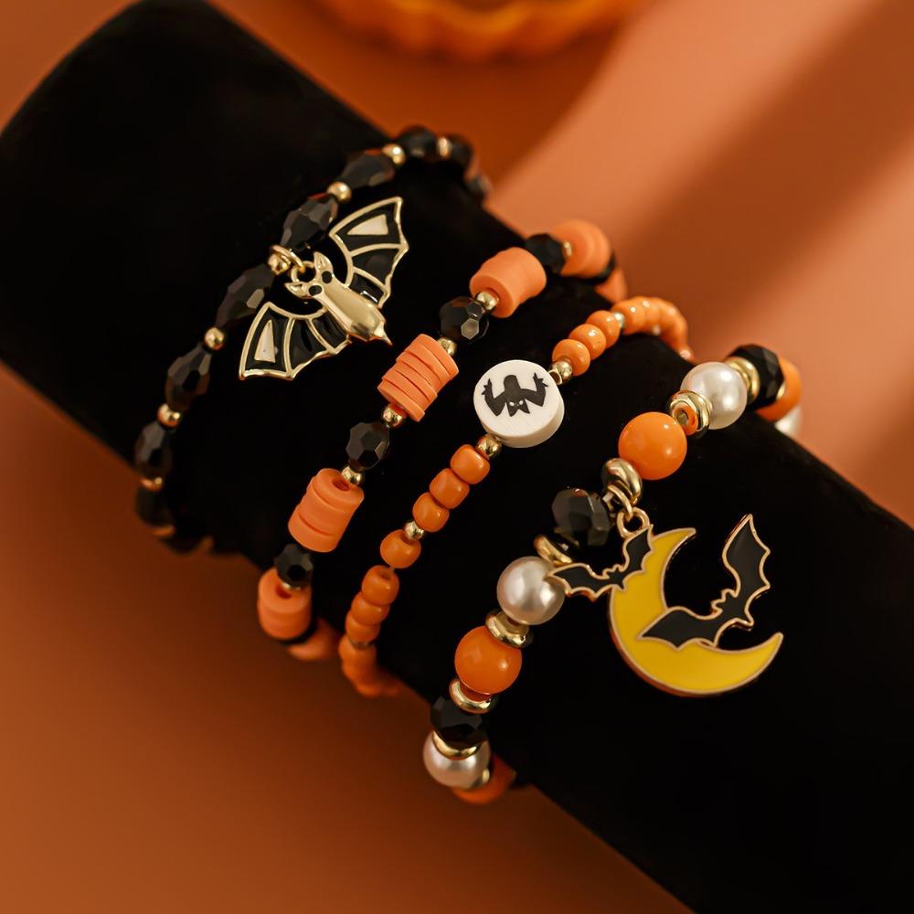 Letter Halloween Bracelets Ghost Beads Bangle Simple Pumpkin Pendant Bracelets Gifts
