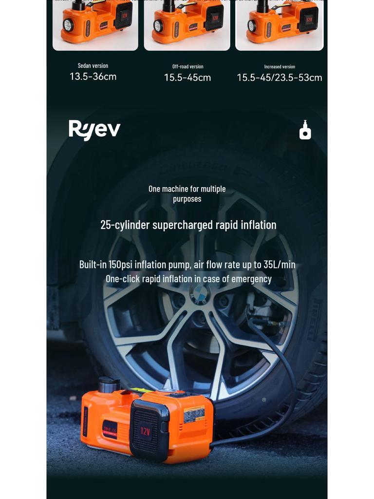 5-tonový elektrický zdvihák na auto a 12V rázový uťahovák so vzduchovým čerpadlom na výmenu pneumatík - Multifunkčný pre osobné automobily a SUV