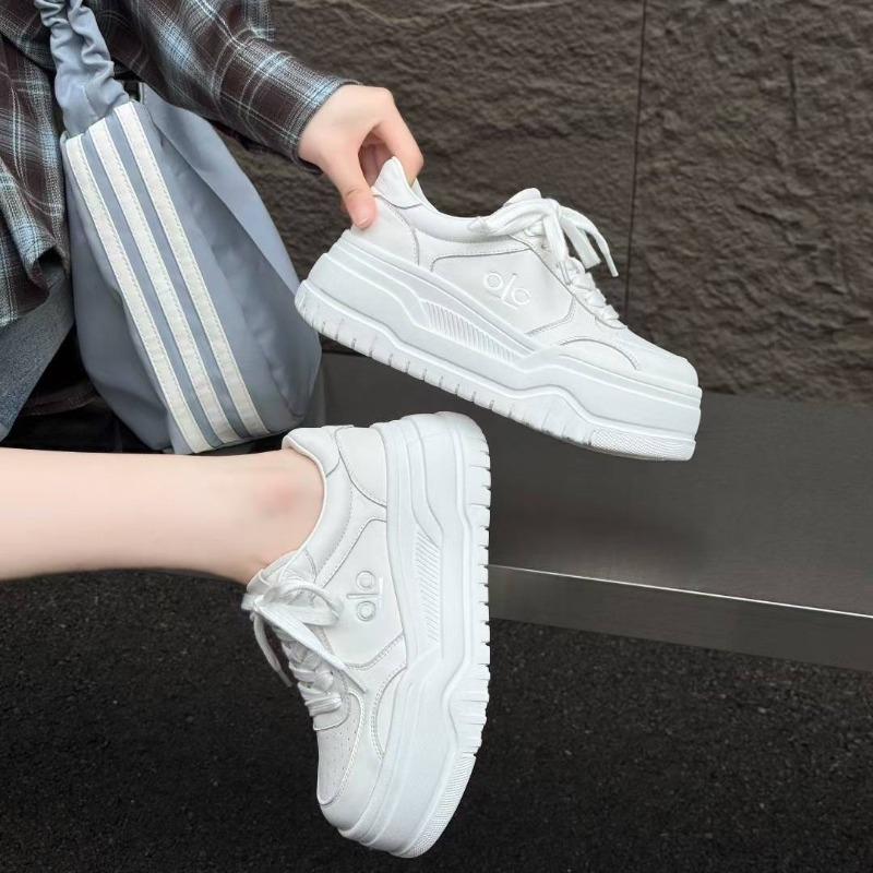 Little White Shoes Women's Height Increase Casual Sports Shoes Platform Autumn New Leather Versatile Good-looking Fashionable Board Shoes Women
