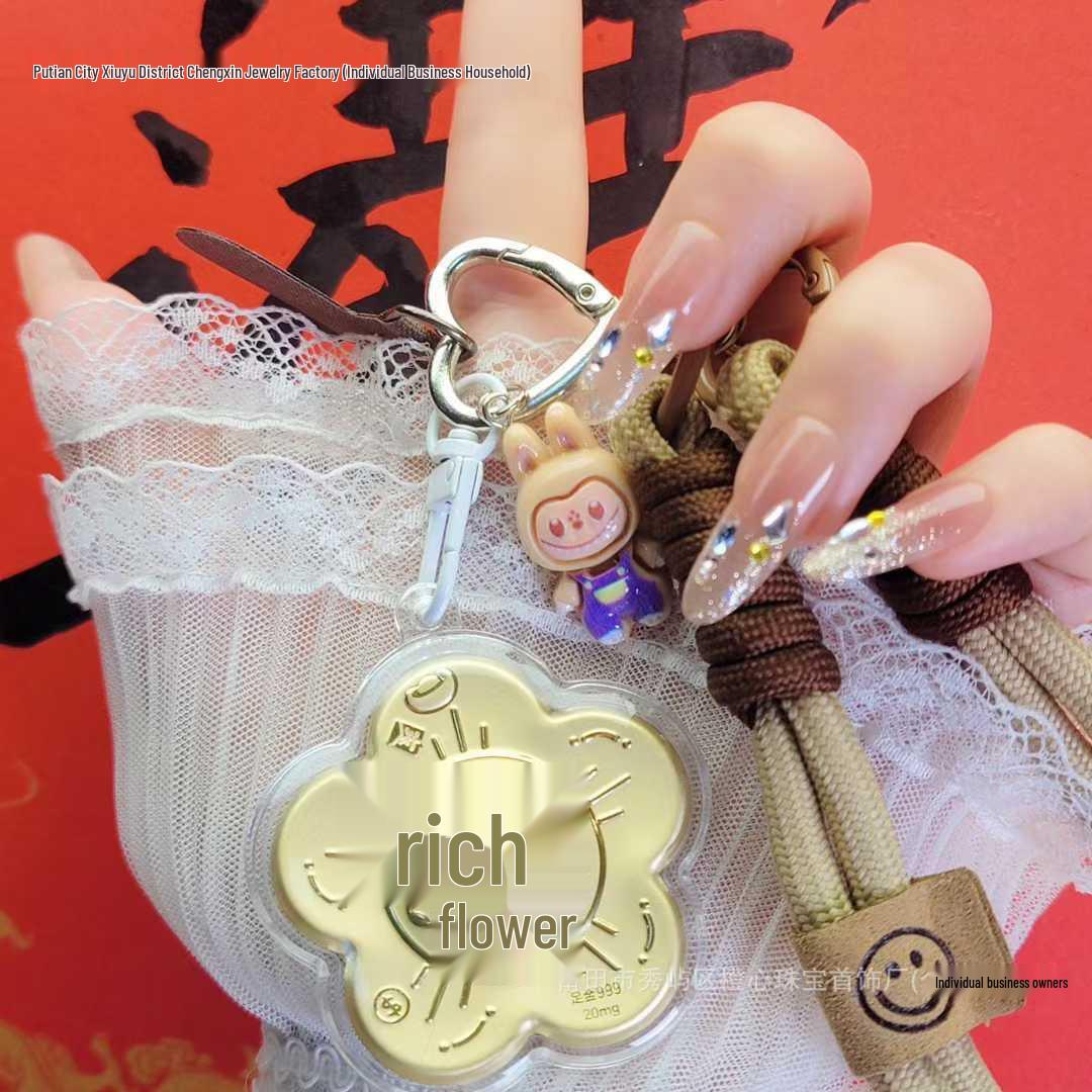 999 Pure Gold Keychain Charm: Horse Year New Year Gift