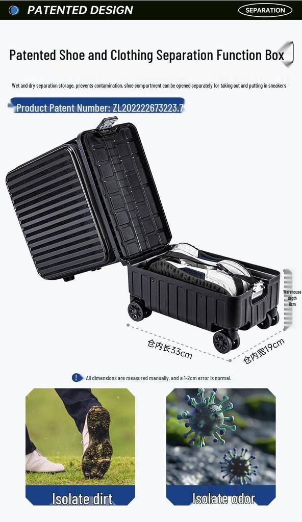 PGM Golf Clothing Bag with Shoe Compartment - Unisex Multifunctional Carry-On Luggage