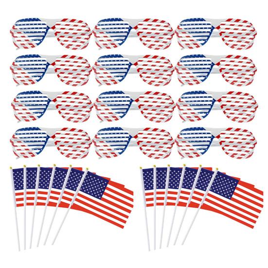 1/5/24 Stück Unabhängigkeitstag Brillen Flaggen Set Rot Weiß Blau Sternen Streifenmuster Jalousiebrillen Amerikanische Flagge 4. Juli Party Lieblings Accessoire Set