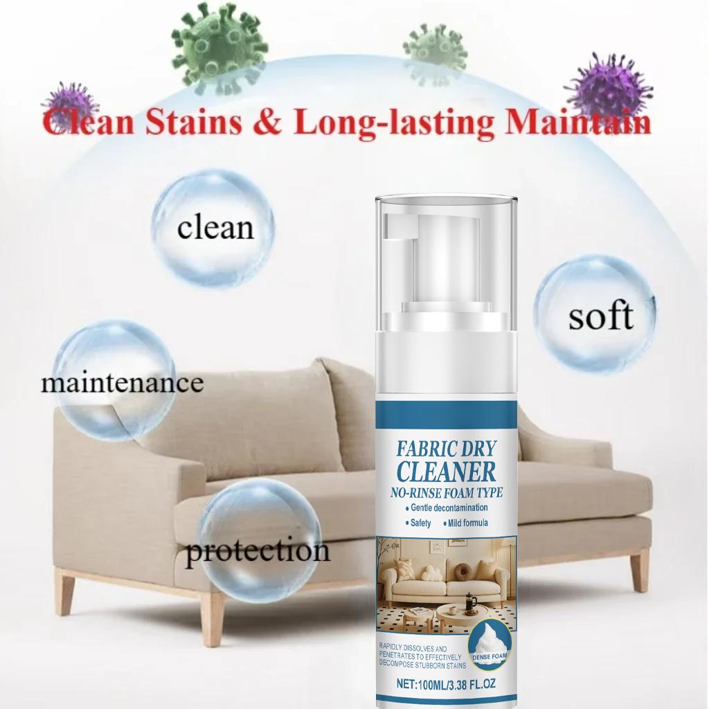 Fabric Sofa Foam Dry Cleaner Multi-Functional Cleaning Solution Clothing Stain Remover for Carpet Curtain No Water Needed Agent