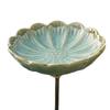 Ceramic Flower Bee Feeder, Garden Bee Watering Station, Outdoor Decorative Butterfly Cup for Thirsty Pollinators Patio Yard Decor