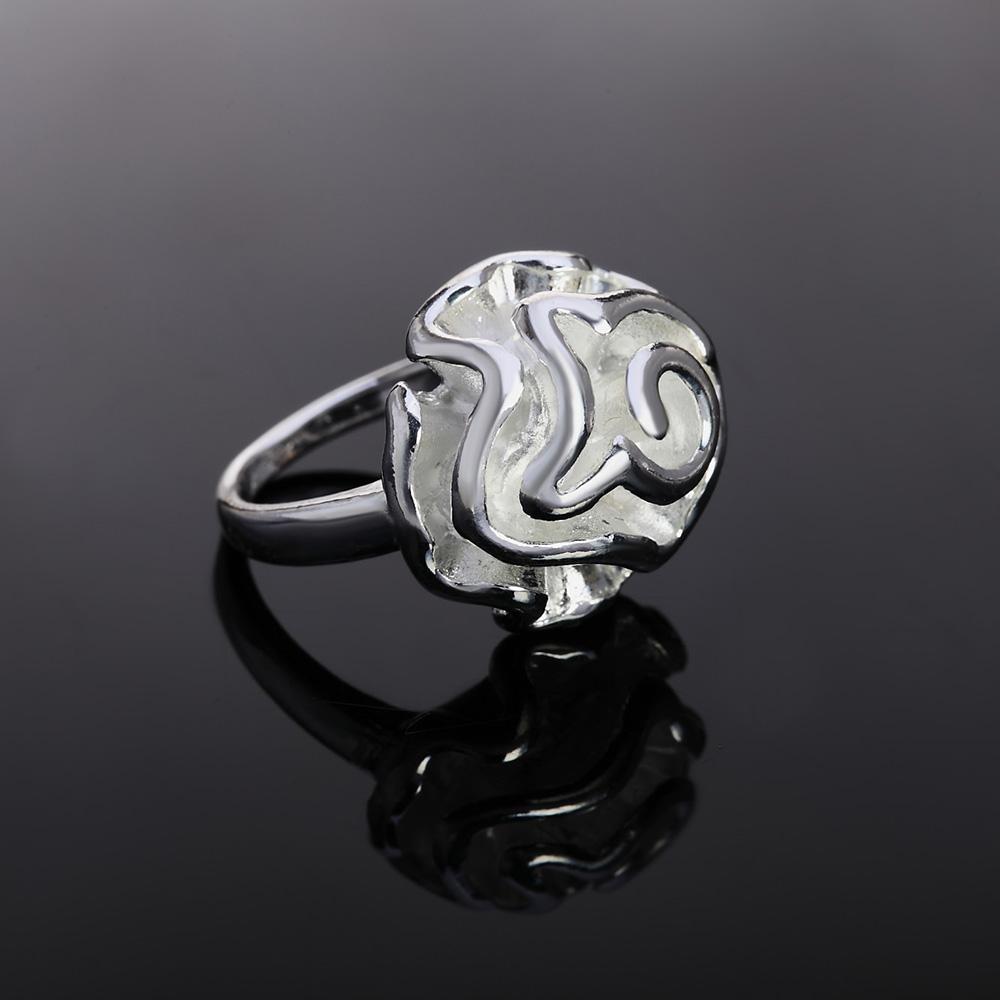 925 Sterling Silver Wedding Jewelry Romantic Flower Ring