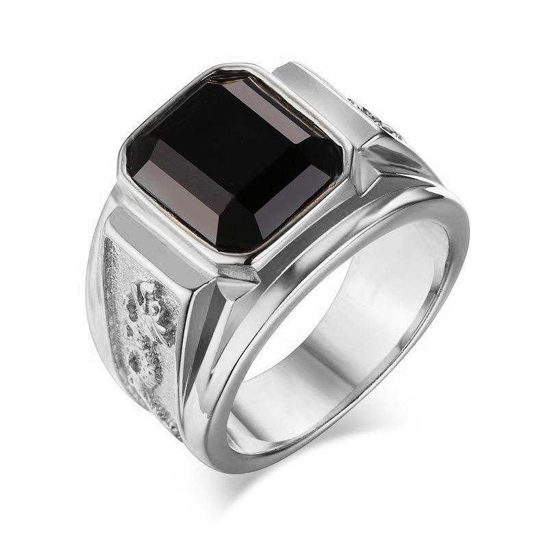 

New domineering dragon pattern inlaid zircon men s ring, retro contract mosaic hand jewelry 13 срібний