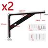 2PCS Black/White Triangle Bracket, Wall Right-Angle Angle Iron, Straight Plate Bracket, Wall-Mounted Shelf, Fixed Support Frame
