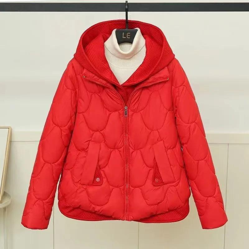 Women's Winter Solid Knitted Clothes Loose Hooded Thickened Short Bread Clothing