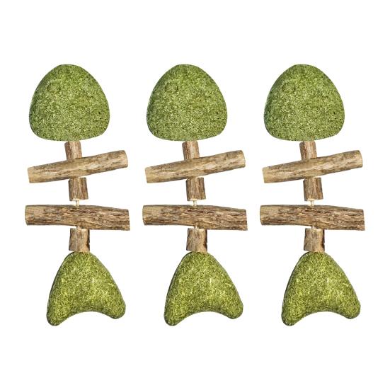 

3 шт. Натуральні палички для гризіння кішок Форма кістляної риби Іграшка з сріблястої лози та котячої м яти Інструмент для догляду за зубами кішок для здоров я зубів Чищення зубів A