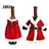 Xmas Drink Ornament Christmas Wine Bottle Cover, Velvet Santa Suit Sleeve, Plush Holiday Decoration Cover for Xmas, New Year, Dinner Table Decor Gift
