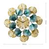 Metal Wall Clock Circular American European Creative Ginkgo Leaf Wall Clock Fashion Living Room Decoration Luxury Art WallL7O9F5