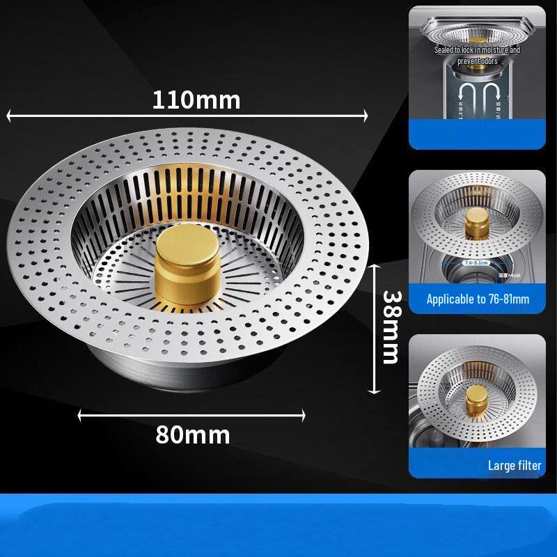 Универсальный кухонный слив-пробка поп-ап TLXT