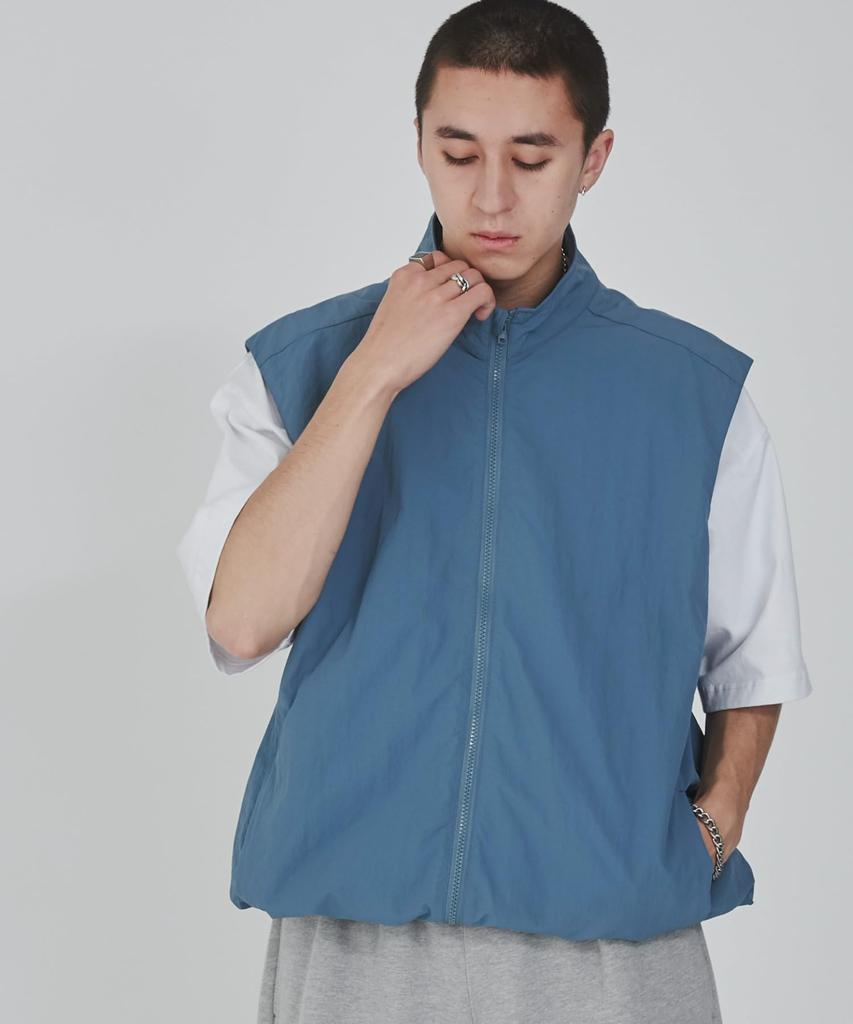 WEGO Unisex Nylon Korean Solid Size Blue Sonata Vest, Outerwear, Top, Streetwear, Style, Layered, Spring/Summer Clothes, Color, Gift,