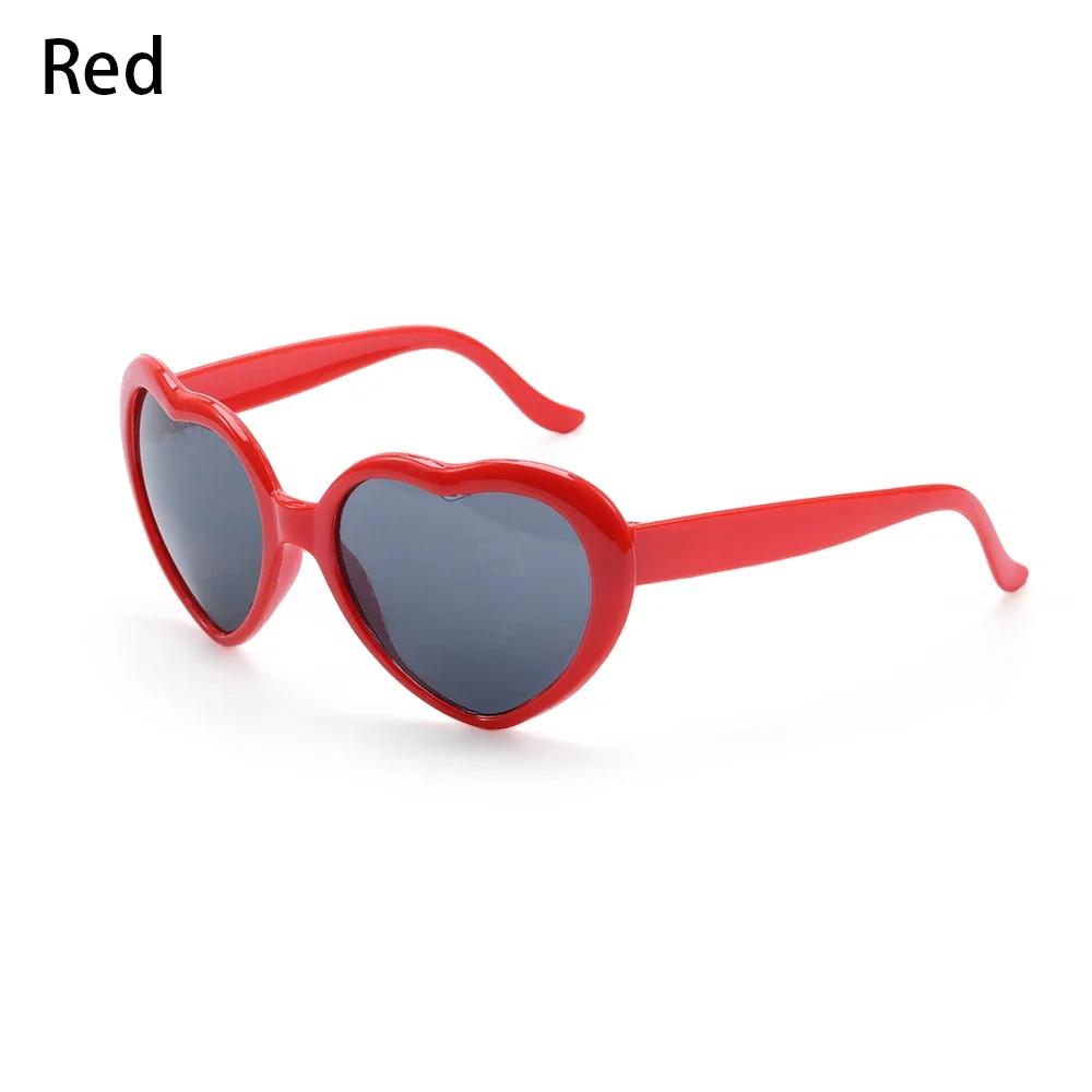 

Love Heart-shaped Special Effects Glasses Watch The Lights Change to Heart Shape At Night Diffraction Glasses Fashion Sunglasses Other красный