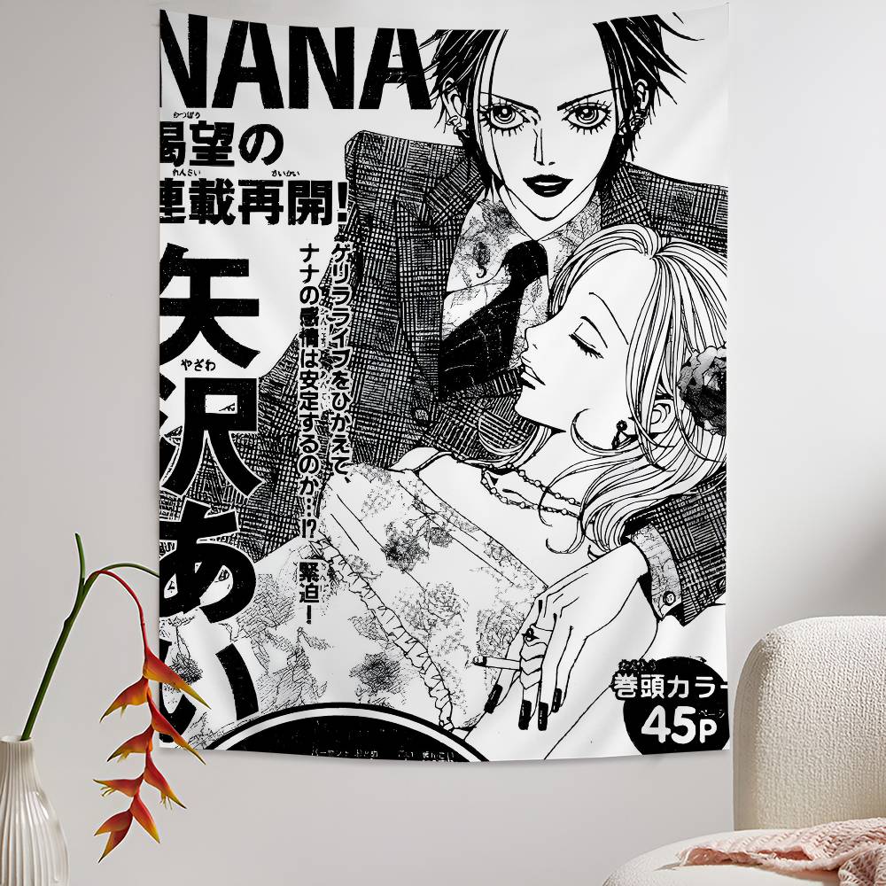 Anime N-NANA Shoujo Manga Anime Tapestry Hanging Tarot Hippie Wall Rugs Dorm Home Decor