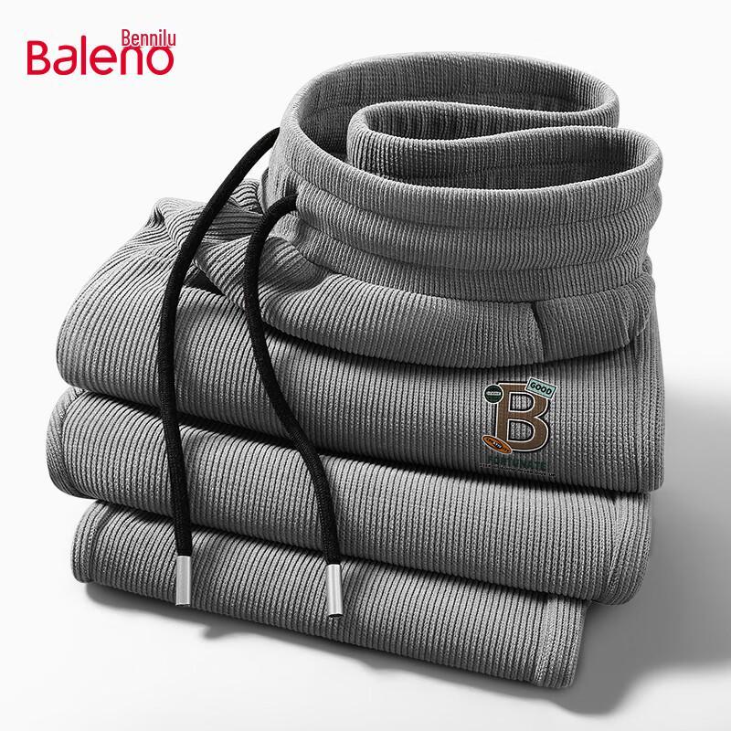 Baleno Men's American Retro Chenille Straight-Leg Casual Pants
