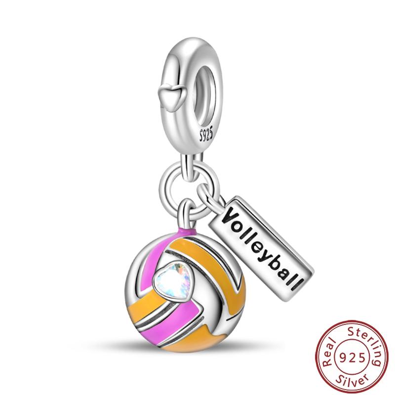 Sports Series Copper Football Badminton Boxing Yoga Ballet Charms Beads 3Mm Diy Fine Jewelry