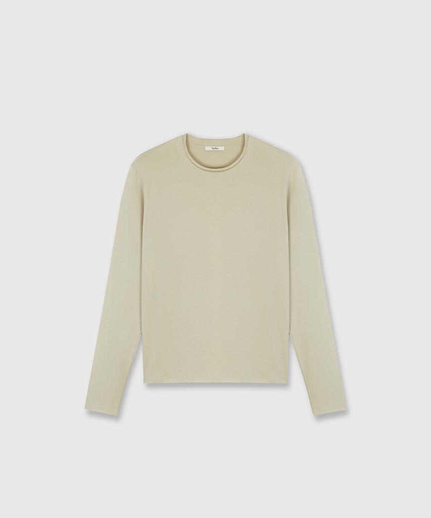 TAILLE Diagonal Logo Long Sleeve Top Old Khaki
