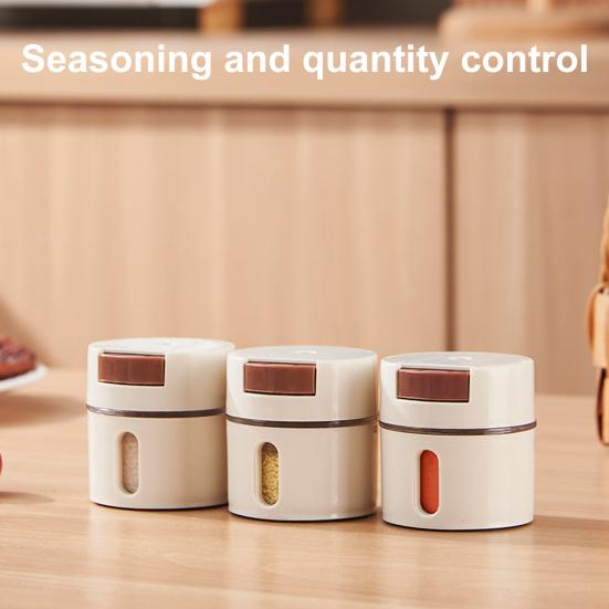 Magnetic Spice Jars Set Wall Mounted Measuring Dispenser with Clear Window Leak-Proof Salt And Pepper Organizer for Sugar