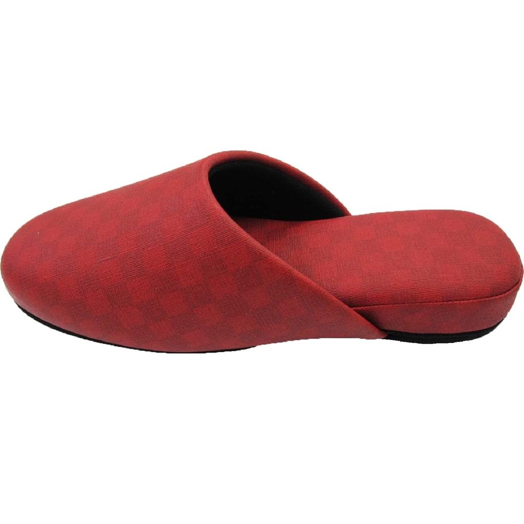 Medium Checker Senko Antibacterial Vinyl Slippers for Guests and Professional Also Recommended for and Hospitals [Red, (Inner Dimensions Approx.