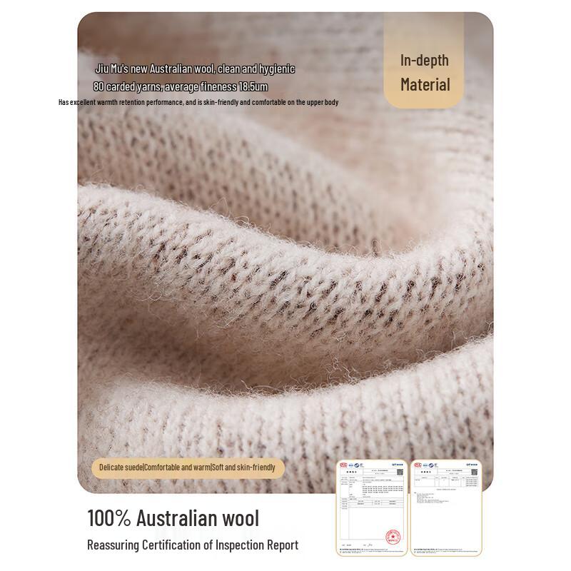 JIUMU Women's Pure Wool Knitted Cross Neck Scarf