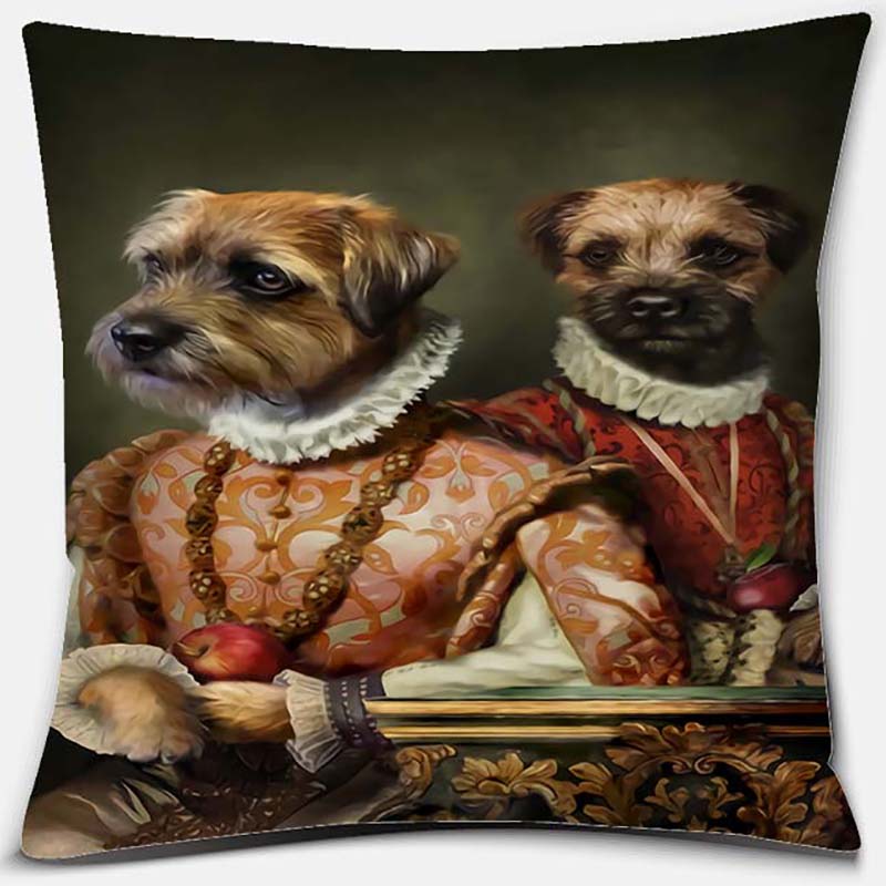 Seria portretów psów Wzór Poszewka na poduszkę Kwadratowa Dekoracja domu i biura